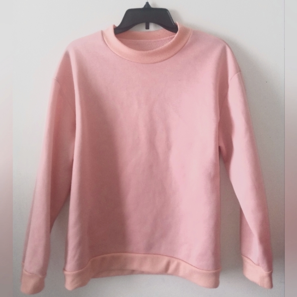 Thermal Solid Mock Neck Drop Shoulder Sweatshirt